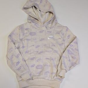 Nike Beige and Lavender Patterned Hoodie